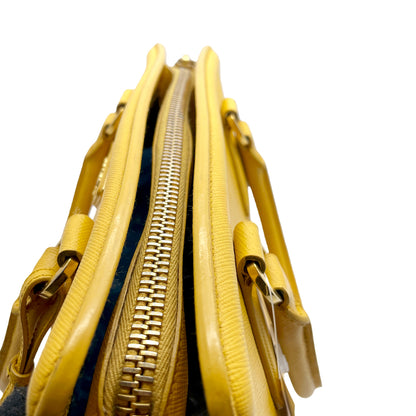 #1189 PRADA Yellow Lux Saffiano Leather Parabole Tote