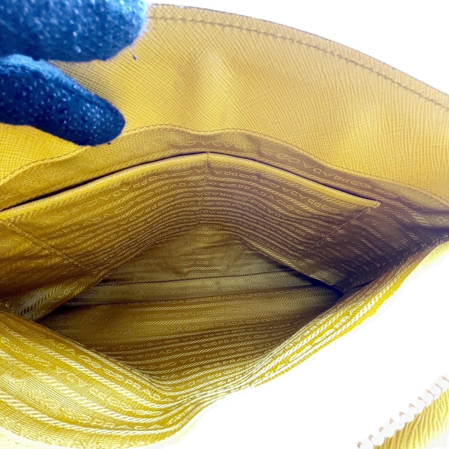 #1189 PRADA Yellow Lux Saffiano Leather Parabole Tote