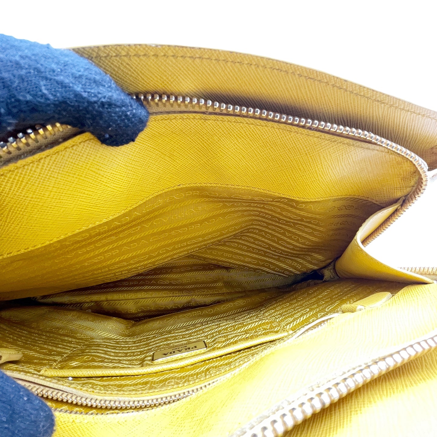 #1189 PRADA Yellow Lux Saffiano Leather Parabole Tote