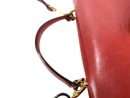 #1206 JIMMY CHOO Burgundy Leather Madeline Top Handle Bag