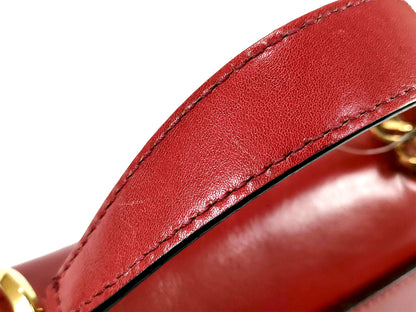 #1206 JIMMY CHOO Burgundy Leather Madeline Top Handle Bag