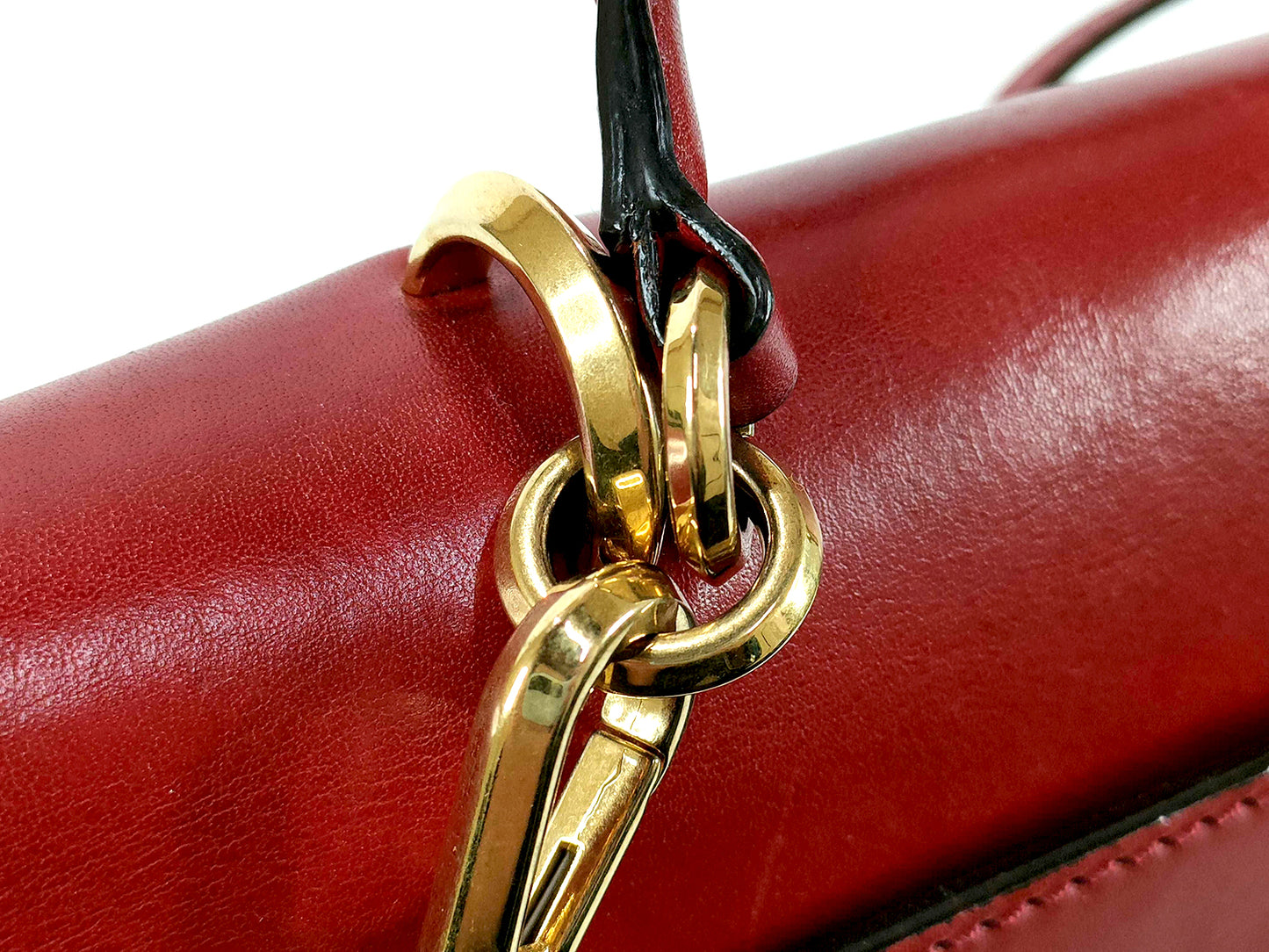 #1206 JIMMY CHOO Burgundy Leather Madeline Top Handle Bag