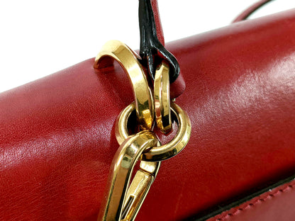 #1206 JIMMY CHOO Burgundy Leather Madeline Top Handle Bag