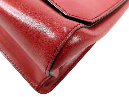 #1206 JIMMY CHOO Burgundy Leather Madeline Top Handle Bag