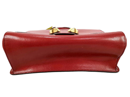 #1206 JIMMY CHOO Burgundy Leather Madeline Top Handle Bag