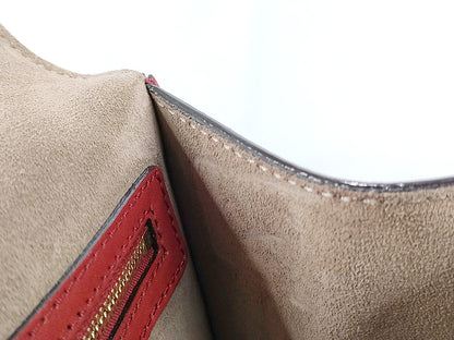 #1206 JIMMY CHOO Burgundy Leather Madeline Top Handle Bag