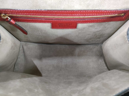 #1206 JIMMY CHOO Burgundy Leather Madeline Top Handle Bag