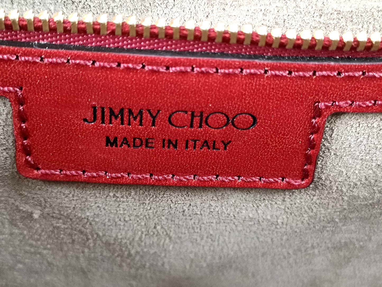 #1206 JIMMY CHOO Burgundy Leather Madeline Top Handle Bag