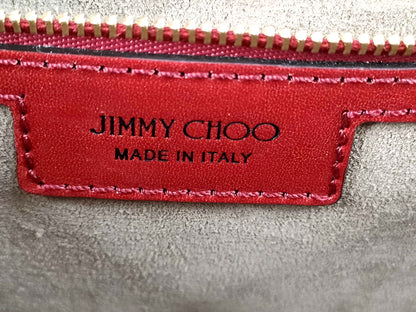 #1206 JIMMY CHOO Burgundy Leather Madeline Top Handle Bag