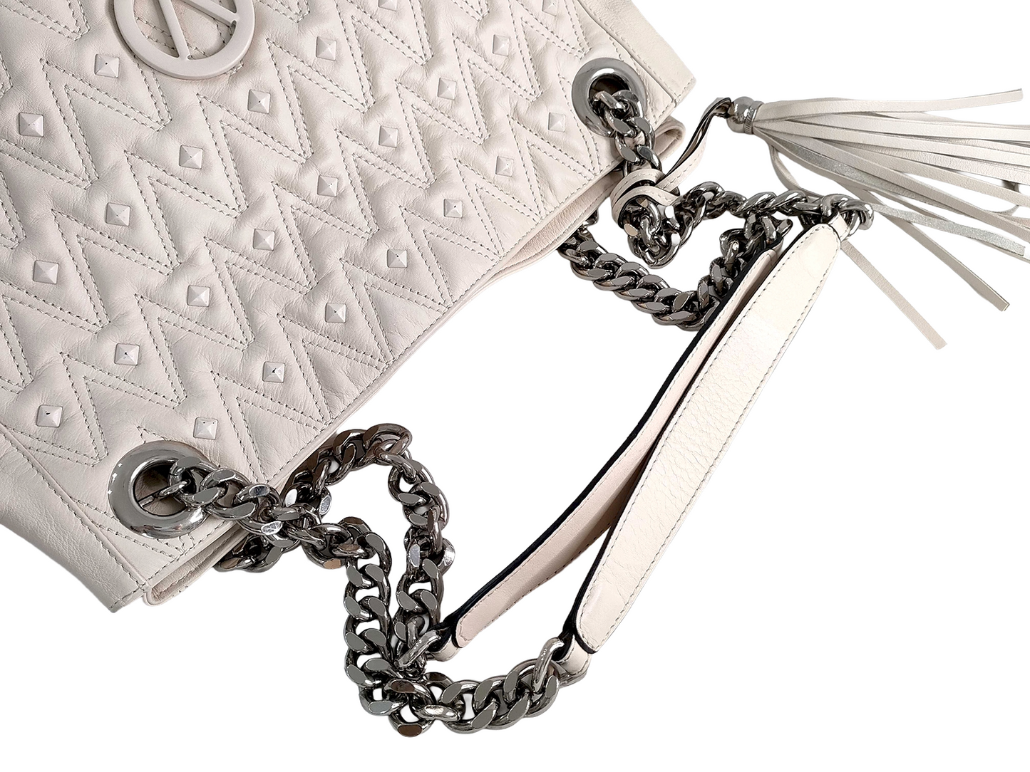 #1420 MARIO VALENTINO Luisa Diamond Leather Shoulder Bag