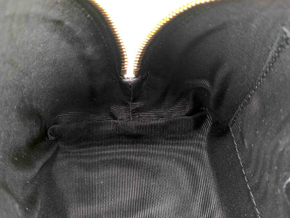 #1205 SALVATORE FERRAGAMO Black Saffiano Leather Vala Ribbon Cosmetic Pouch