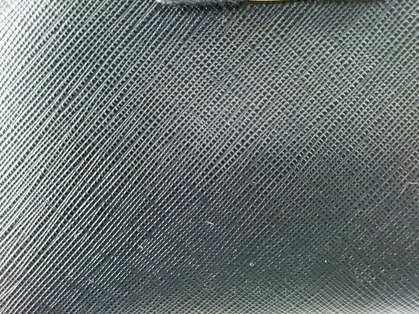 #1205 SALVATORE FERRAGAMO Black Saffiano Leather Vala Ribbon Cosmetic Pouch