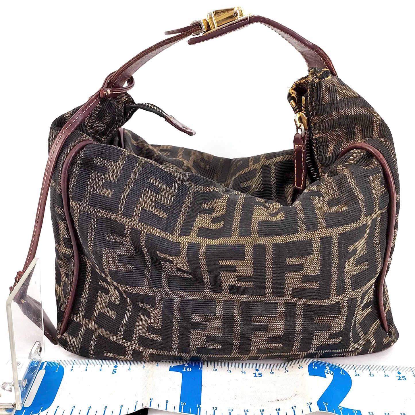 #1393 FENDI Vintage Zucca Vanity Handbag