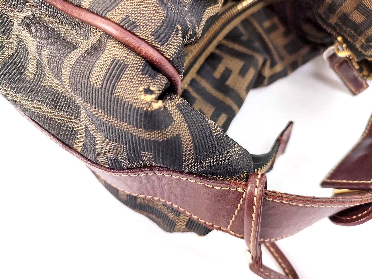 #1393 FENDI Vintage Zucca Vanity Handbag