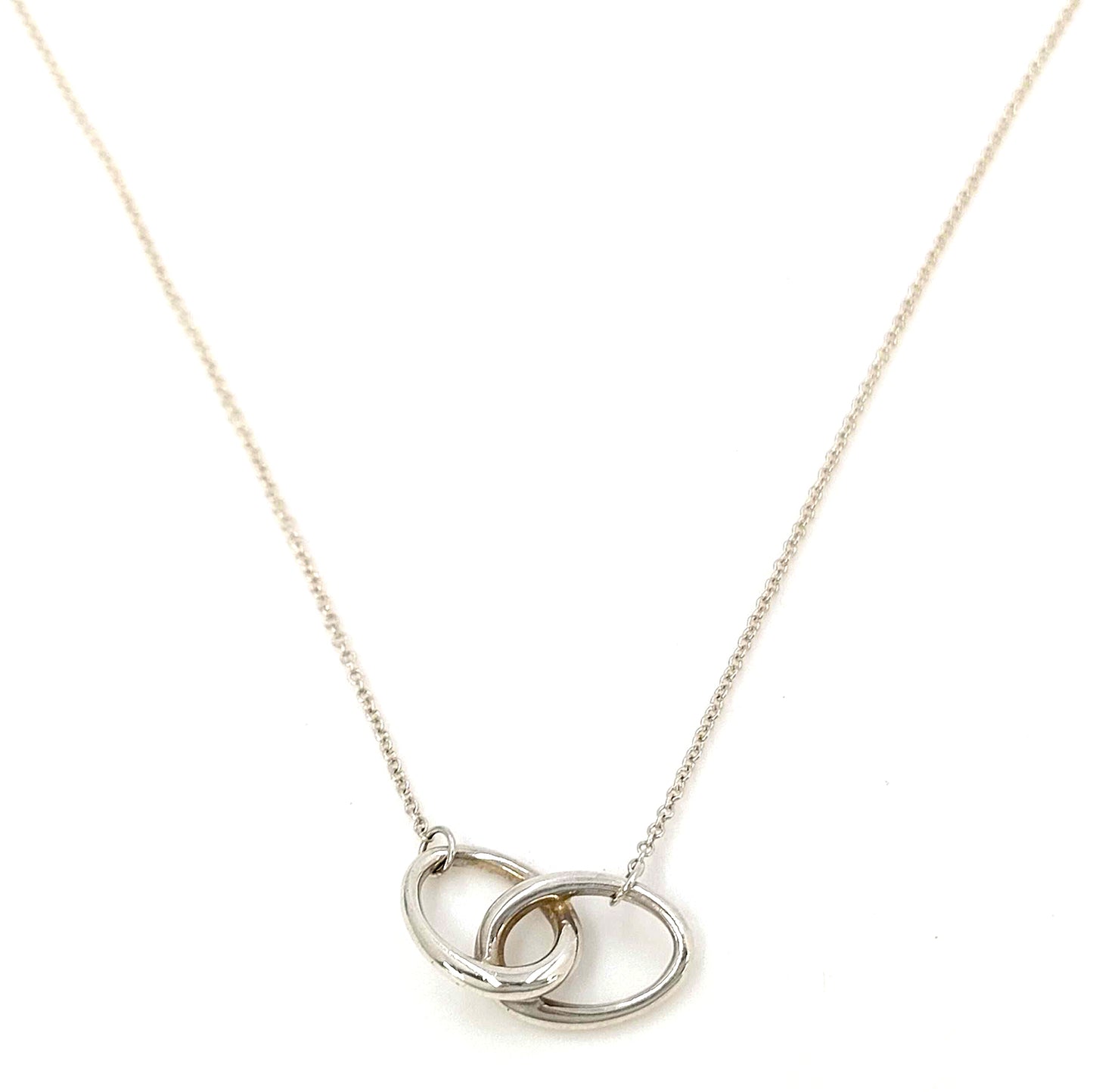 #1389 TIFFANY & CO Elsa Peretti Double Loop 925 Silver Necklace