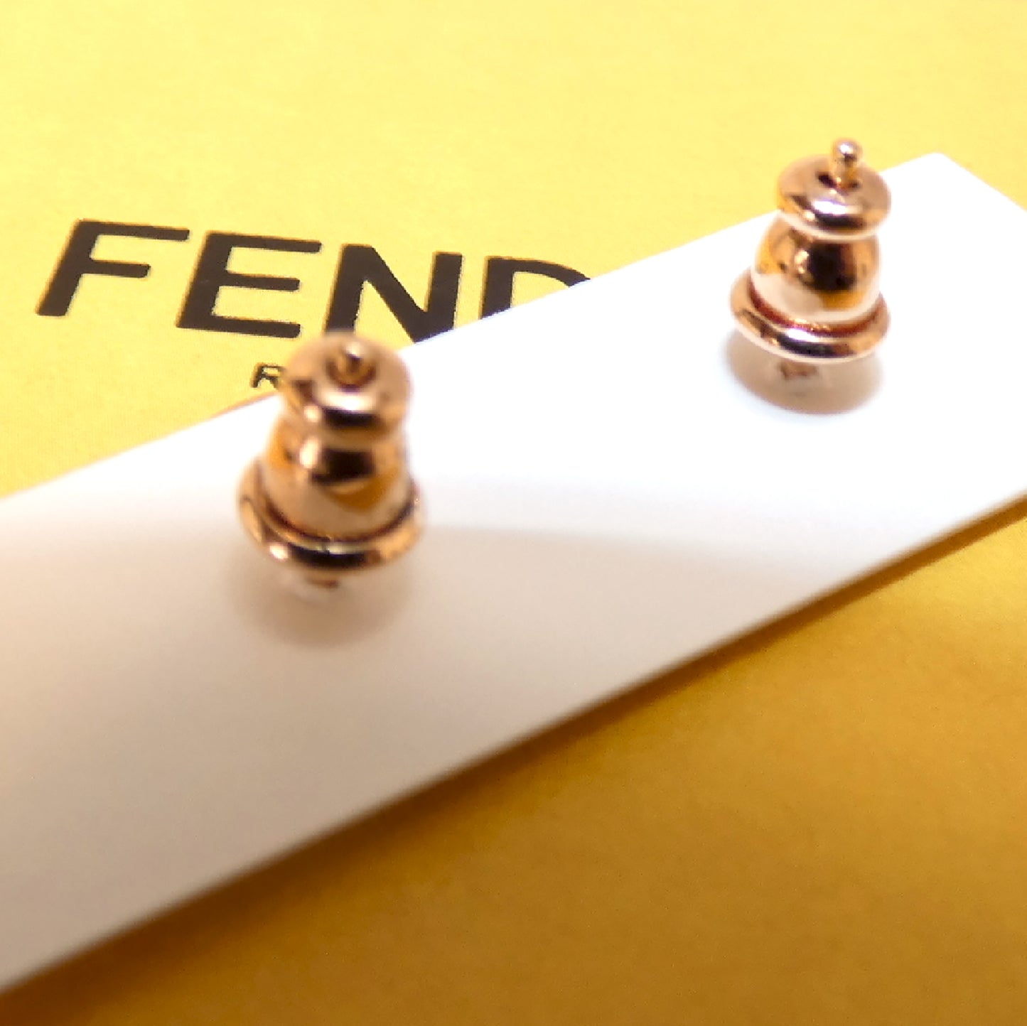 #1376 FENDI F Is Fendi Earrings Champagne Gold MSRP $330