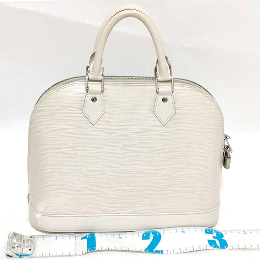 #1370 LOUIS VUITTON Cream Epi Leather Alma with Storage Box, Lock & Key