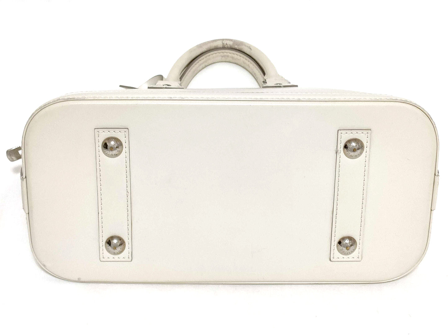 #1370 LOUIS VUITTON Cream Epi Leather Alma with Storage Box, Lock & Key