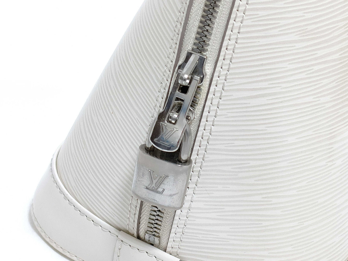 #1370 LOUIS VUITTON Cream Epi Leather Alma with Storage Box, Lock & Key