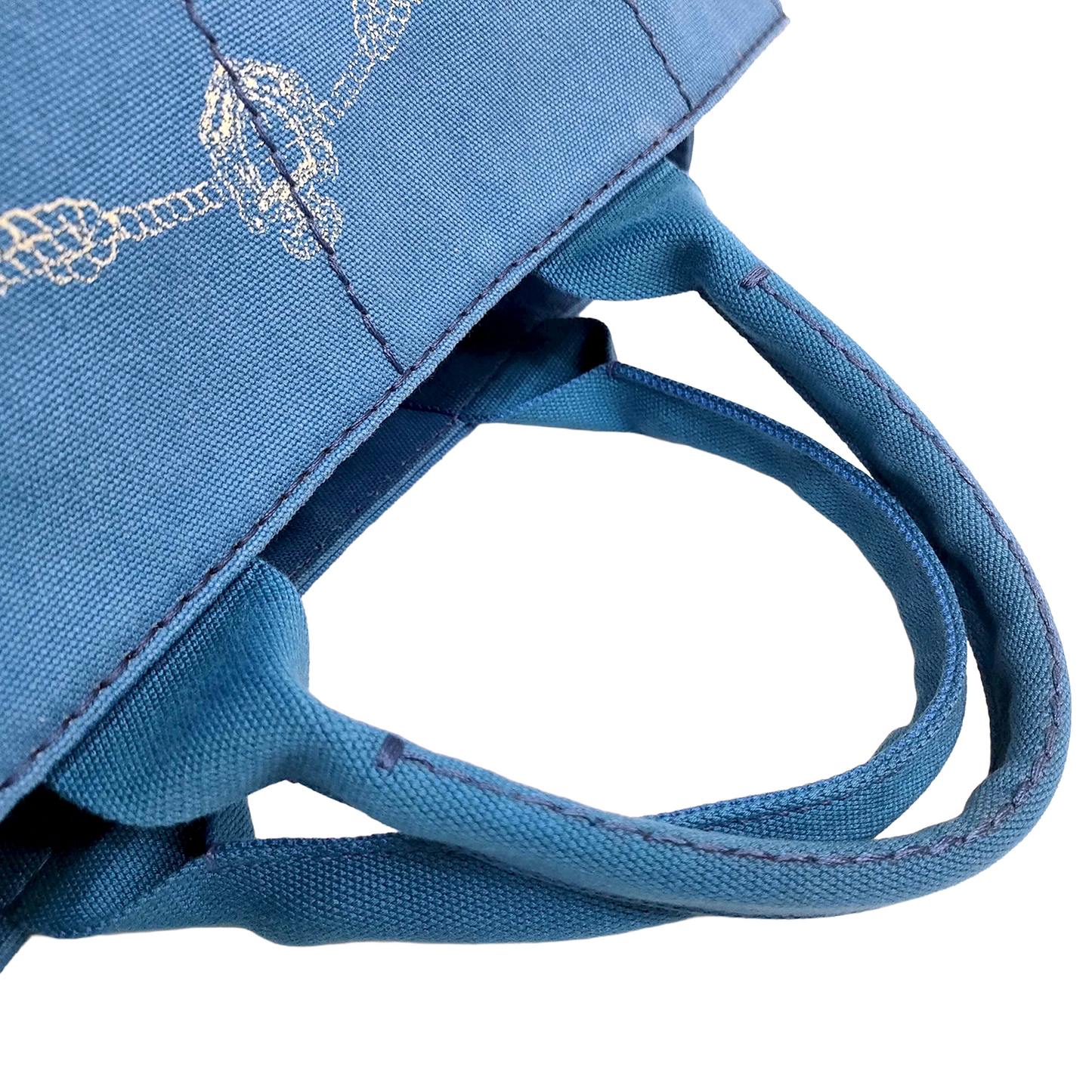 #1499 PRADA Canapa Blue Canvas Large Tote