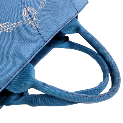 #1499 PRADA Canapa Blue Canvas Large Tote