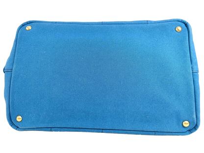 #1499 PRADA Canapa Blue Canvas Large Tote