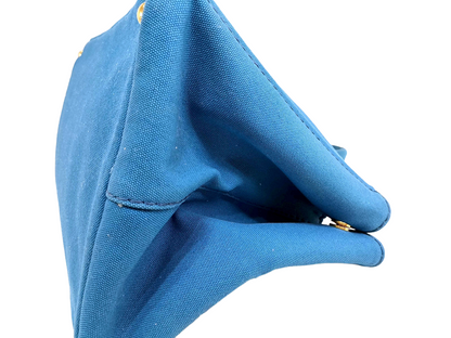 #1499 PRADA Canapa Blue Canvas Large Tote