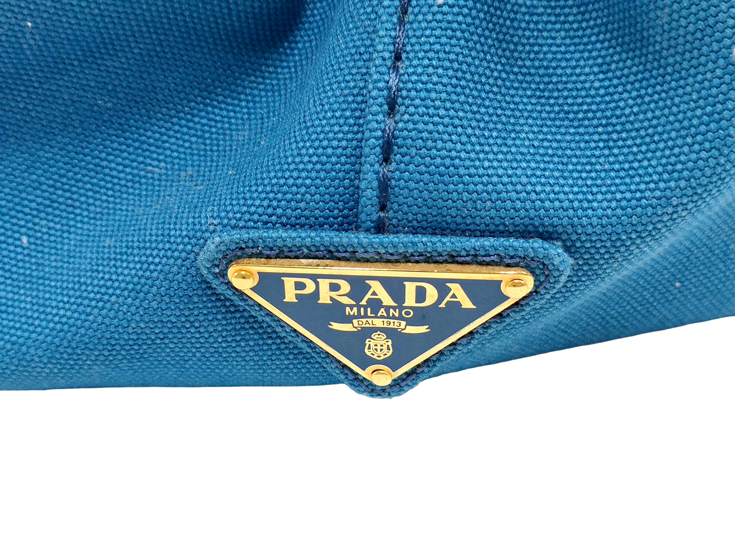 #1499 PRADA Canapa Blue Canvas Large Tote