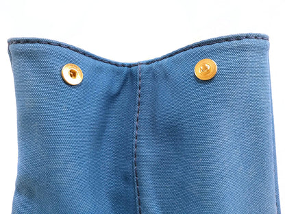 #1499 PRADA Canapa Blue Canvas Large Tote