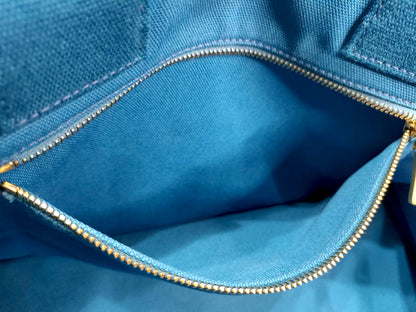 #1499 PRADA Canapa Blue Canvas Large Tote