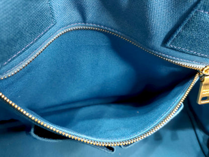 #1499 PRADA Canapa Blue Canvas Large Tote