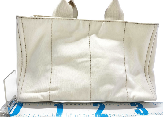#1500 PRADA Canapa Off-white Canvas Large Tote