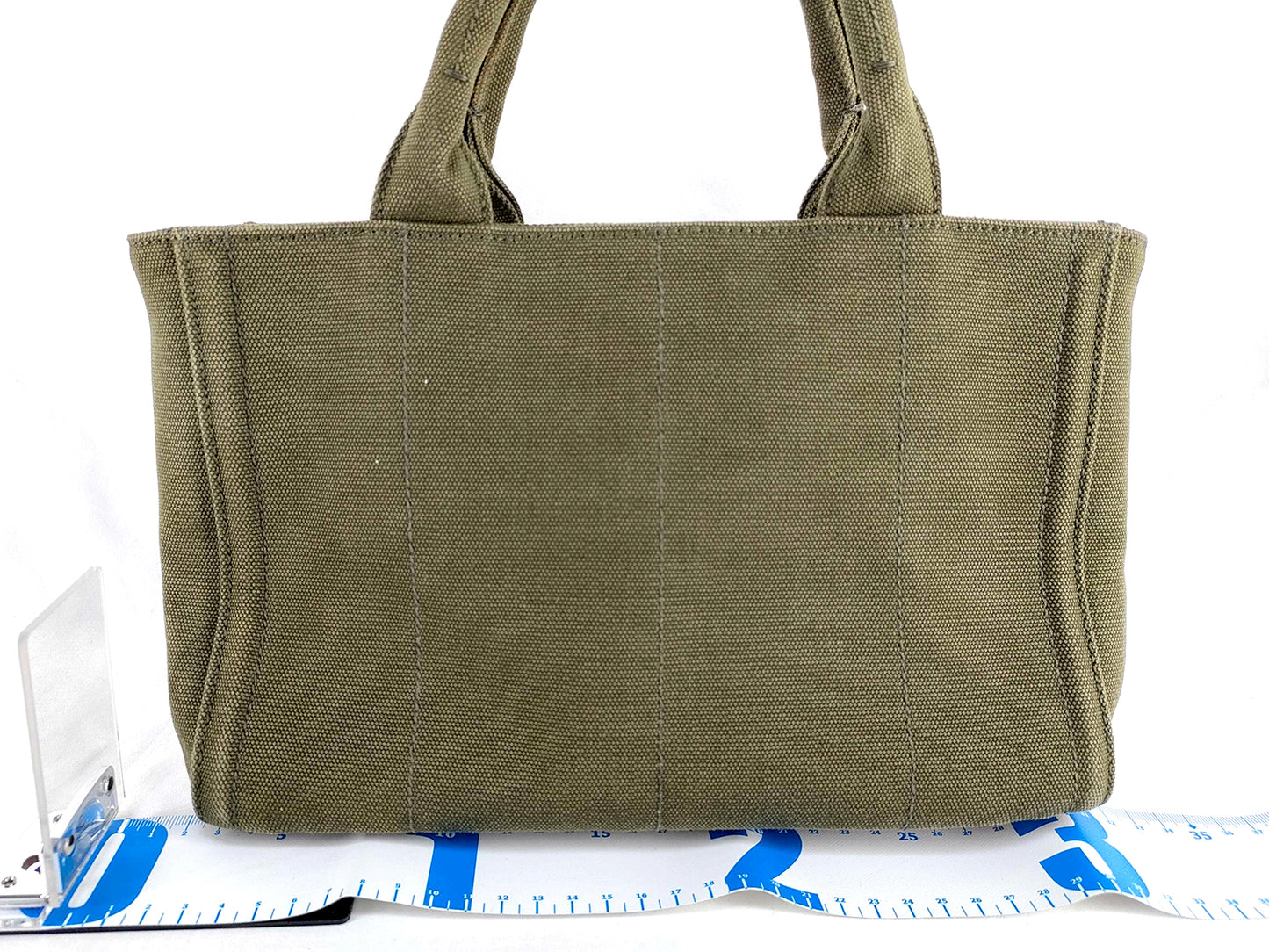 #1498 PRADA Bijoux Canapa Green Canvas Medium Tote