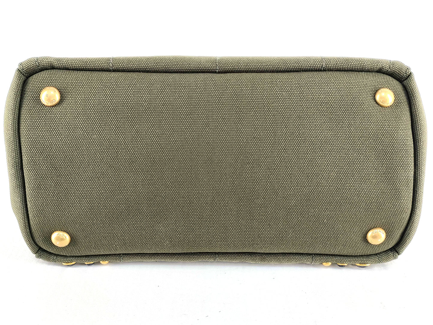 #1498 PRADA Bijoux Canapa Green Canvas Medium Tote