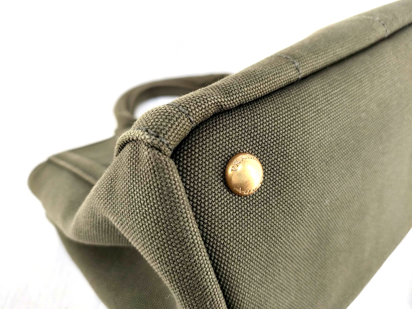 #1498 PRADA Bijoux Canapa Green Canvas Medium Tote