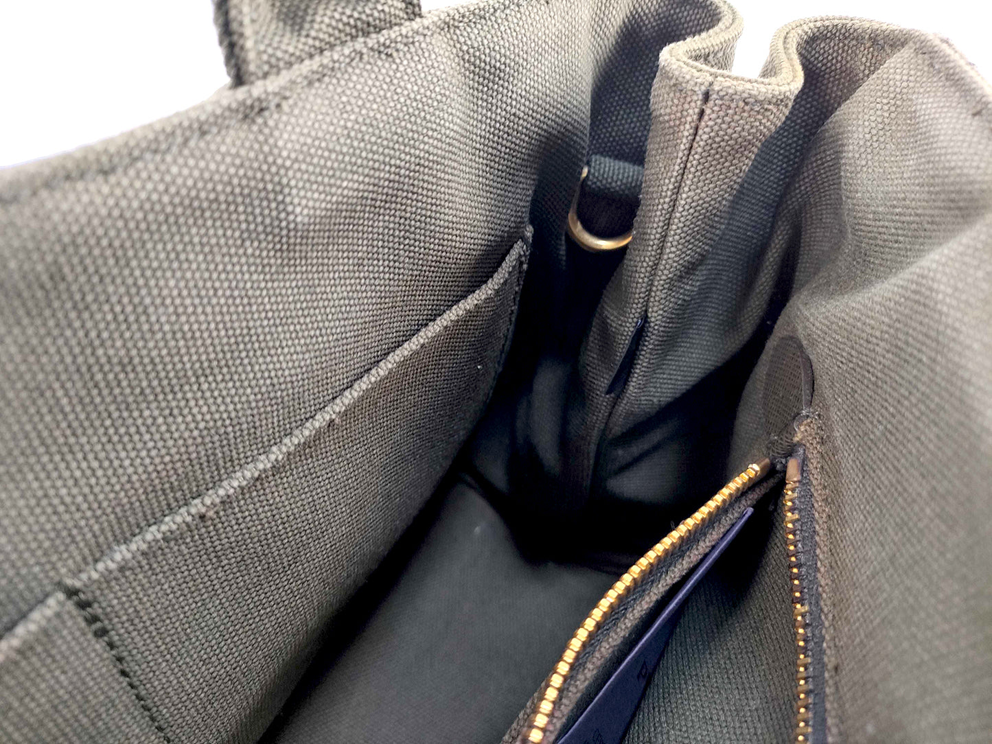 #1498 PRADA Bijoux Canapa Green Canvas Medium Tote