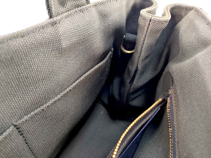 #1498 PRADA Bijoux Canapa Green Canvas Medium Tote