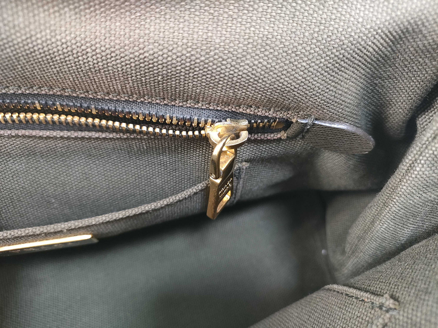 #1498 PRADA Bijoux Canapa Green Canvas Medium Tote