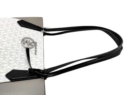 #1417 MICHAEL KORS Kimberly Color-Block Logo and Leather Tote Bag