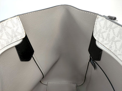 #1417 MICHAEL KORS Kimberly Color-Block Logo and Leather Tote Bag