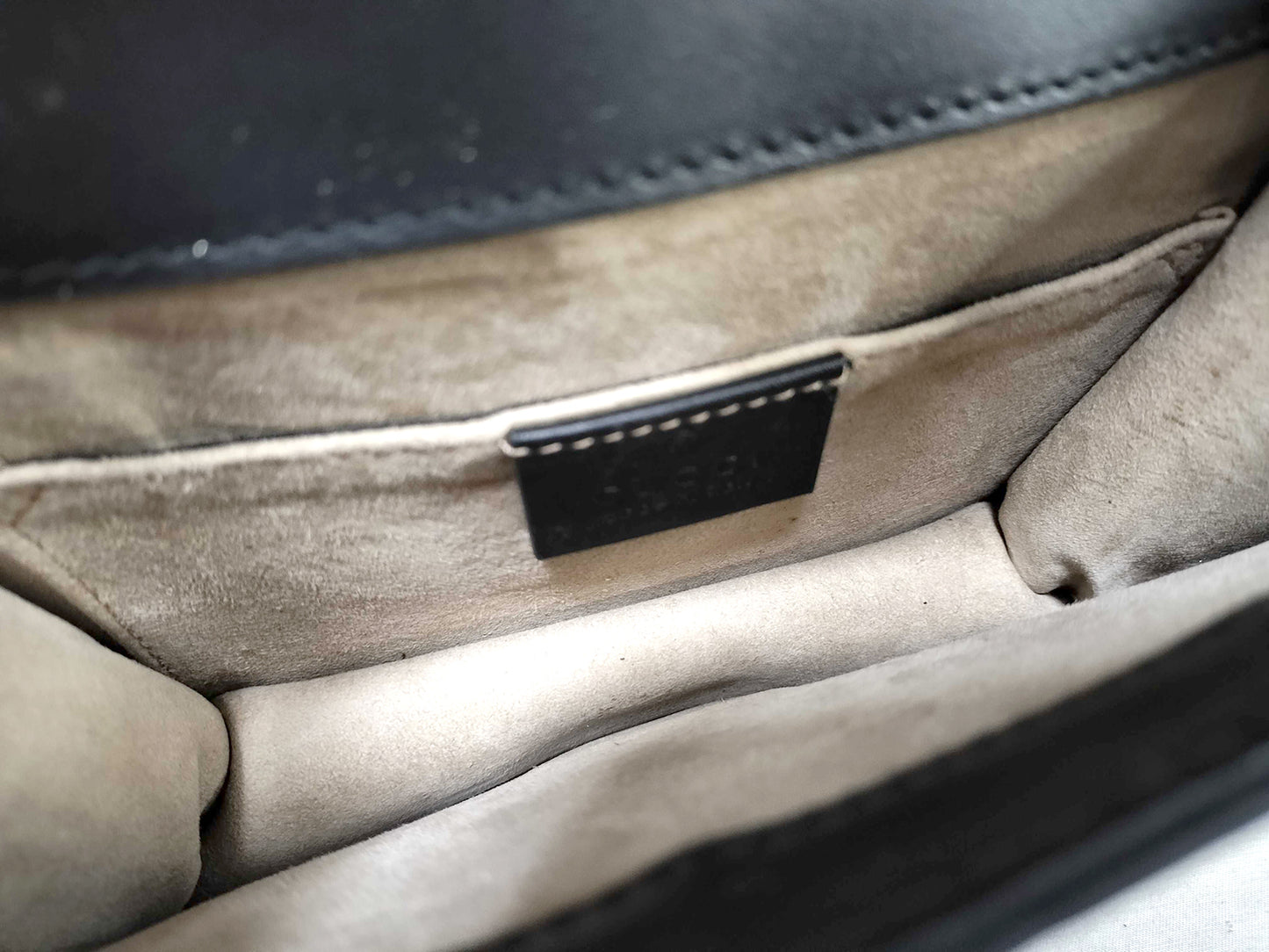 #1381 GUCCI Web Sylvie Mini Navy Blue Calfskin Leather Shoulder Bag