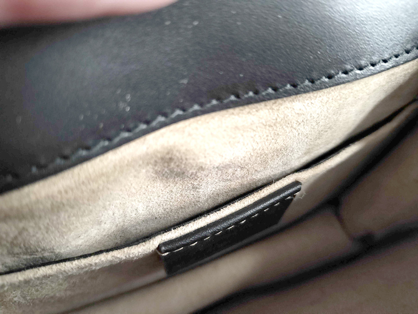 #1381 GUCCI Web Sylvie Mini Navy Blue Calfskin Leather Shoulder Bag