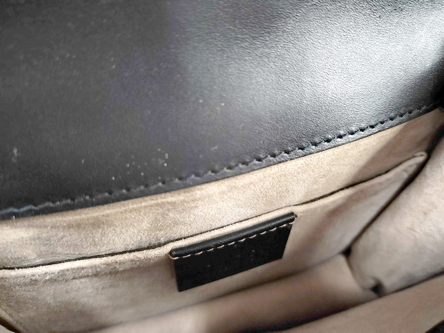 #1381 GUCCI Web Sylvie Mini Navy Blue Calfskin Leather Shoulder Bag