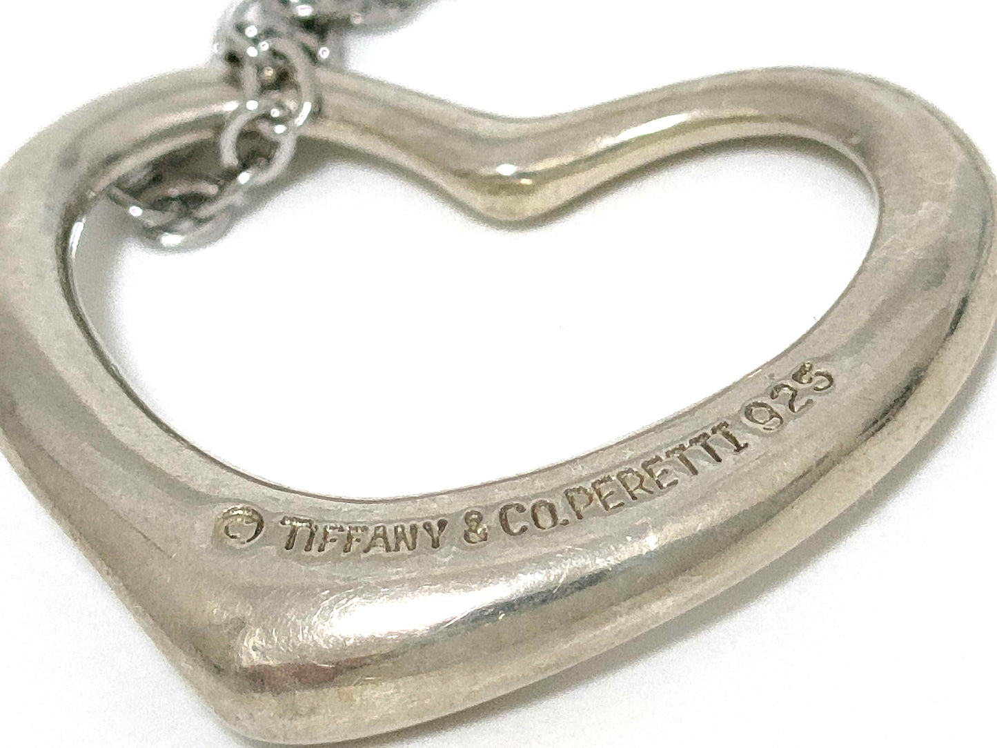 #1407 TIFFANY & CO Elsa Peretti Open Heart Silver Necklace