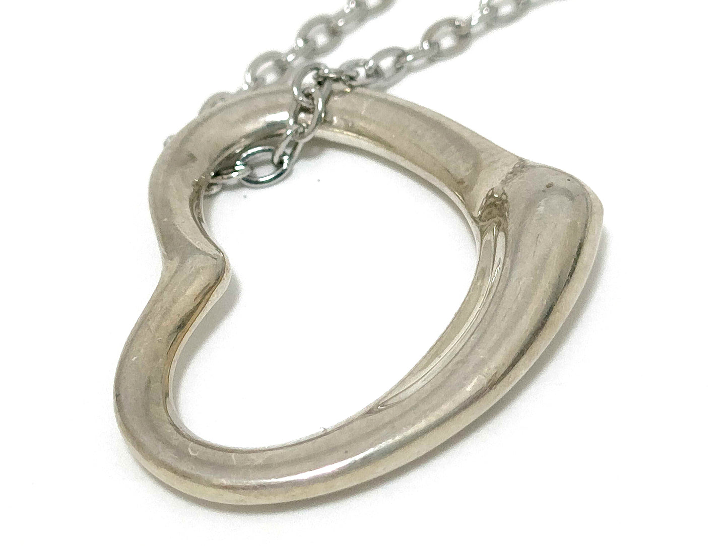#1407 TIFFANY & CO Elsa Peretti Open Heart Silver Necklace