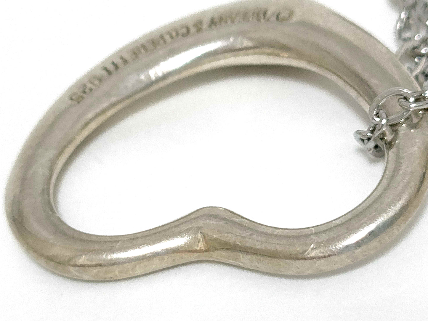 #1407 TIFFANY & CO Elsa Peretti Open Heart Silver Necklace