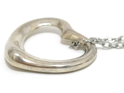 #1408 TIFFANY & CO Elsa Peretti Open Heart Silver Necklace