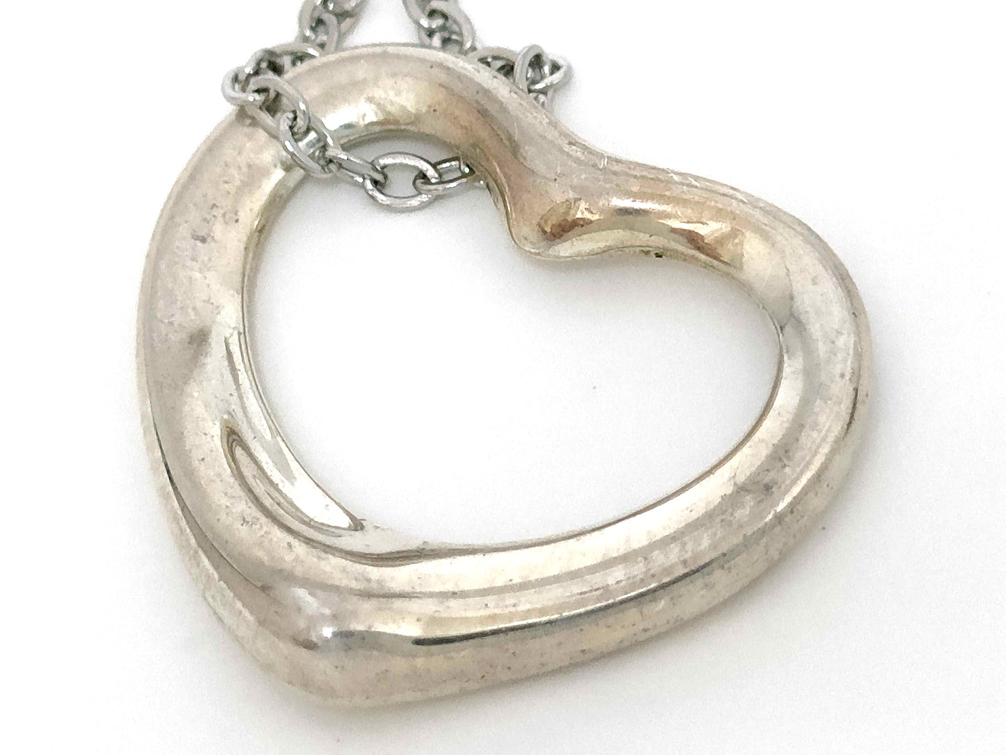 #1408 TIFFANY & CO Elsa Peretti Open Heart Silver Necklace