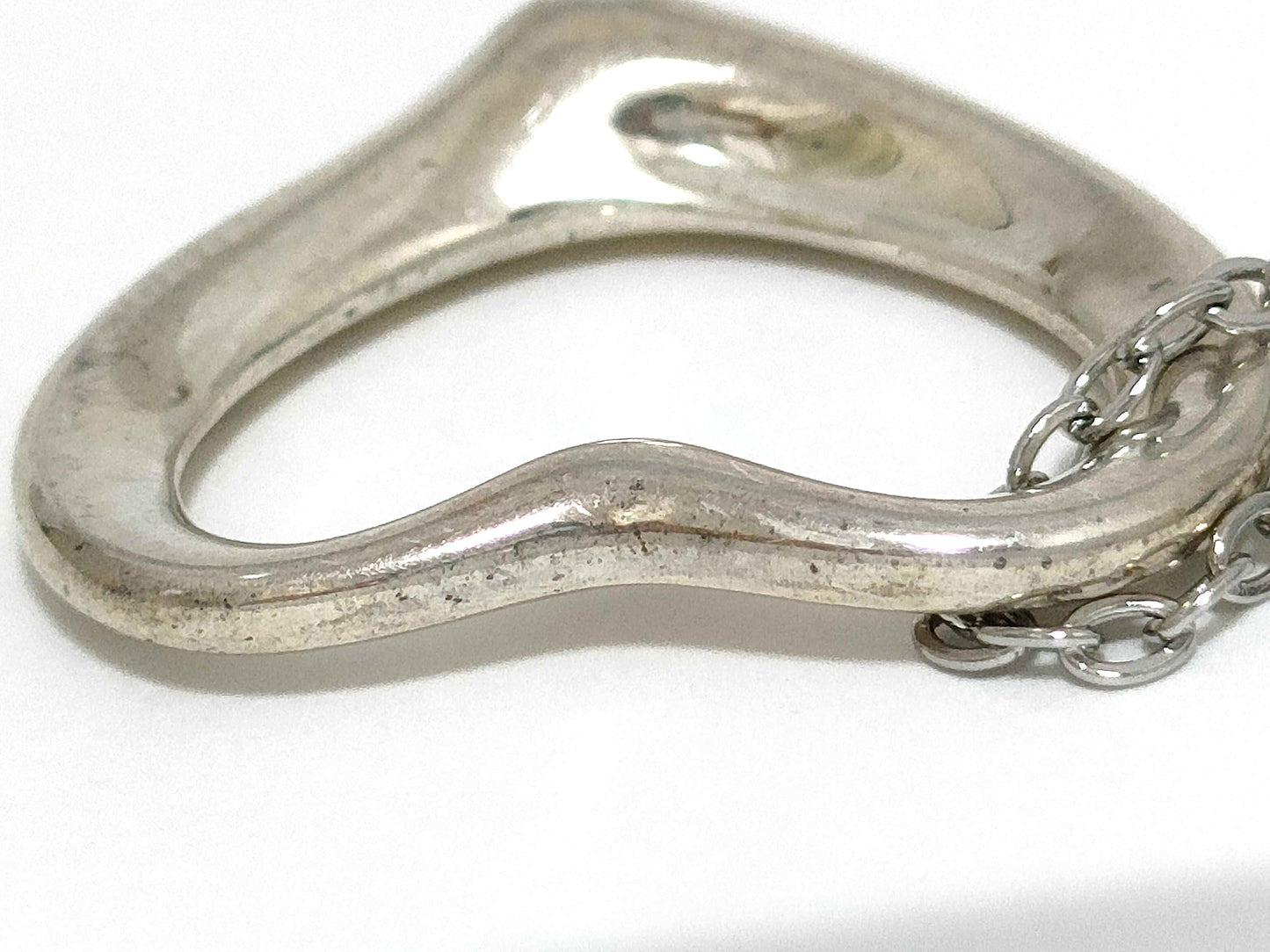 #1408 TIFFANY & CO Elsa Peretti Open Heart Silver Necklace