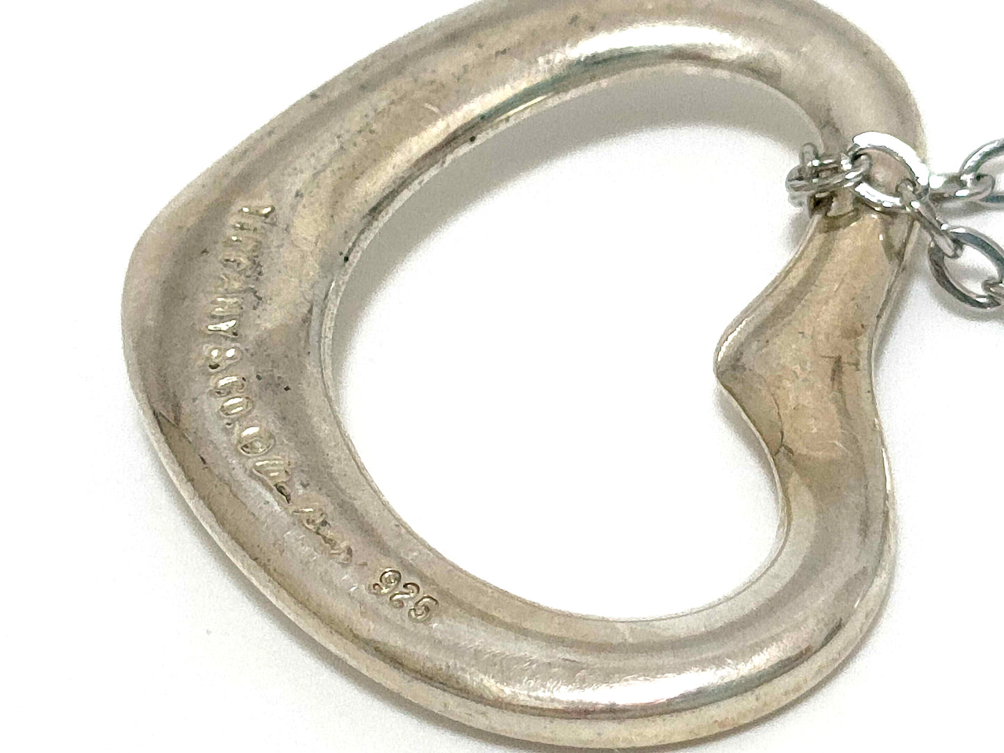 #1408 TIFFANY & CO Elsa Peretti Open Heart Silver Necklace